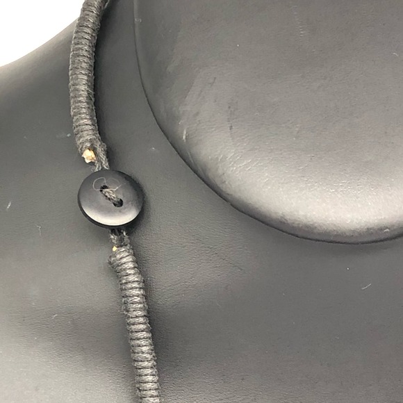 Boho Graduated Black Multi-Strand Beads on Cord Necklace - Picture 3 of 7